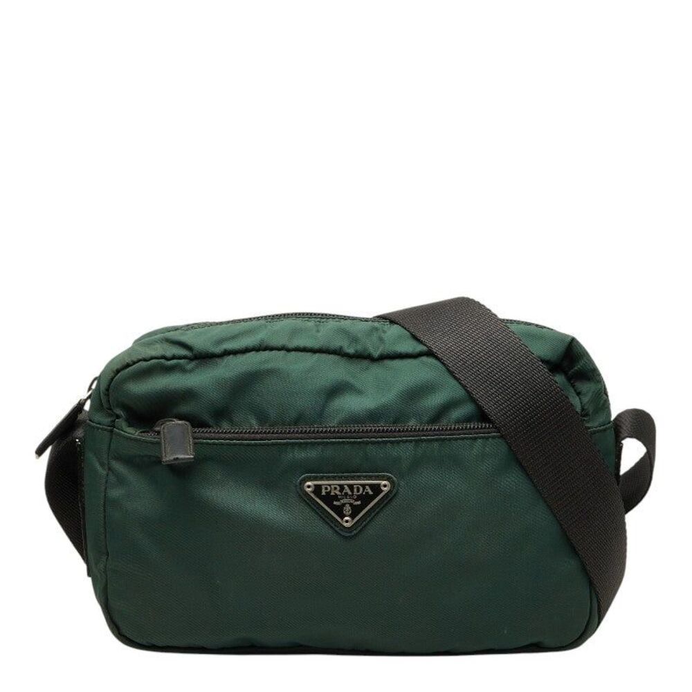 Prada Triangle Logo Plate Shoulder Bag